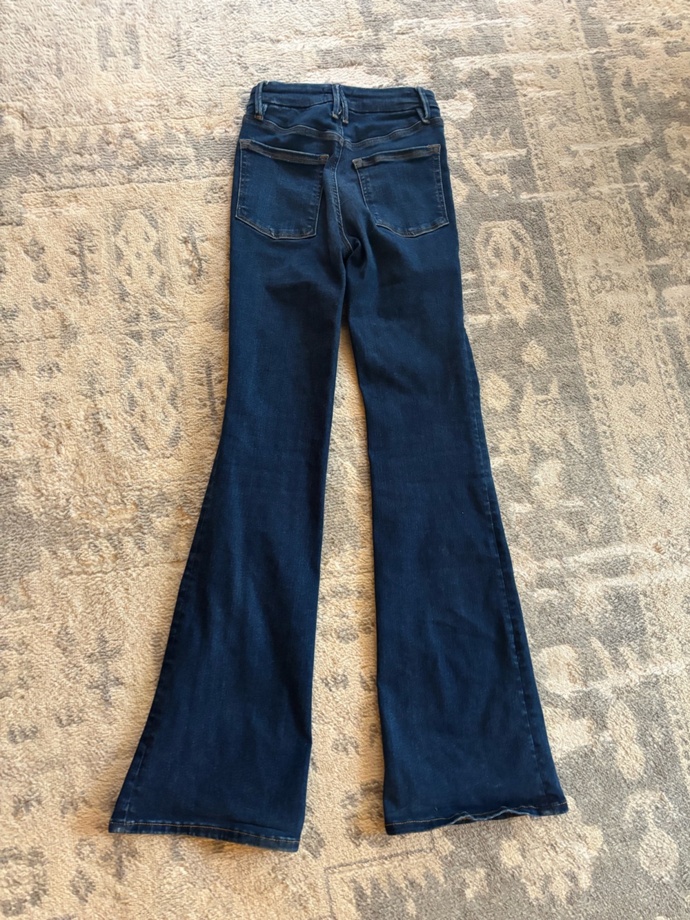 Good American Power Stretch Pull-On Flare Jeans Indigo Size 1
